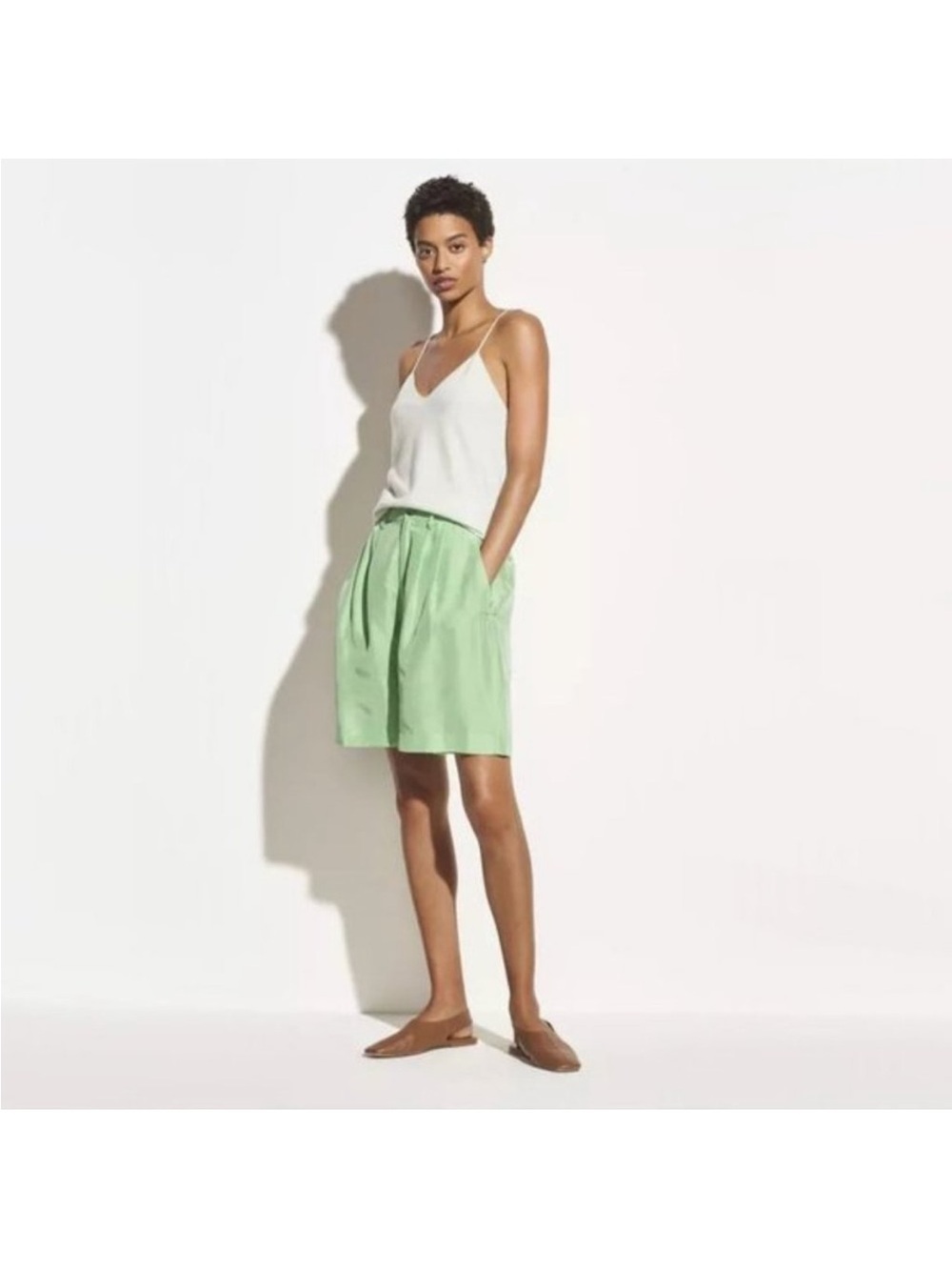 Vince silk shorts in peppermint